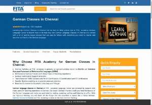 German Classes in Chennai - Are you looking for German Language Classes in Chennai to develop your skills in second language? FITA is the best place to start learning a new language. Most of the candidates looking to take training in German language. It is best to do certification with different levels. If you are interested to learn German language walk into our venue for free demo classes. Our counselors will give you complete details about German,  syllabus and its certification. For more details call @ 98417-46595.