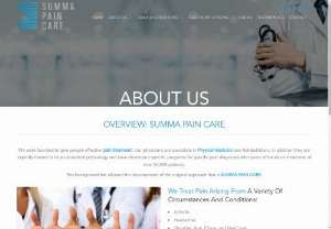 Summa Pain Care - Pain Treatment in Arizona - Summa Pain Care physicians are specialists in Physical Medicine and Rehabilitation. Give effective pain treatment of Arthritis,  Headaches & more in Arizona.