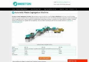 Automatic Waste Segregation Machine | Automated Sorting - Beston automatic waste segregation machine is easy to operate, 90% recycling rate, which is the first step to turn waste into treasure.