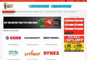 Automotive Battery Online Store in India - BatteryBhai is India's first online multi-brand battery store,  having a complete range of 100% genuine batteries from brands like Amaron,  SF Sonic,  Exide,  etc. With our innovation and dedication we have emerged as the leader in the online market of offering multi-branded batteries across India. You can choose the right battery for your car or home by comparing batteries on the basis of price,  warranty and capacity. We focus to help you save both time and money.