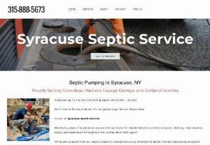 Syracuse Septic Service - Syracuse Septic Service is the leading provider of septic system pumping,  cleaning,  installation and repair in the Central New York region. We deliver affordable and trusted service options to both residential homes and commercial businesses.