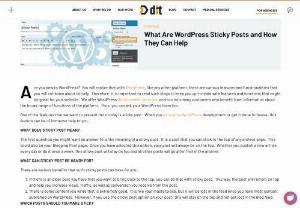 What Are WordPress Sticky Posts and How They Can Help - Dit india offering Outsource wordpress development, When our clients do WordPress outsourcing to our company, we are also offering various strategies that can help them promote their site.