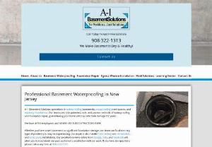 A-1 Basement Solutions - A-1 Basement Solutions NJ,  Serving New Jersey by providing professional basement waterproofing,  foundation repair,  sump pump,  and moisture control services.
