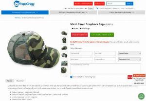 Mesh Camo Snapback Cap - Wholesaler for Mesh Camo Snapback Cap,  Custom Cheap Mesh Camo Snapback Cap and Promotional Mesh Camo Snapback Cap at China factory Manufacturer and Wholesale Supplier from PapaChina