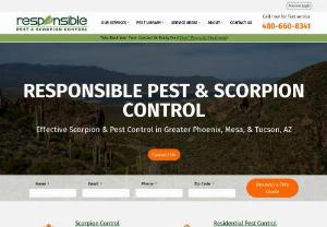Responsible Pest Control Mesa AZ - Delivering effective scorpion pest control with responsible methods for guaranteed control throughout the Phoenix AZ Valley.