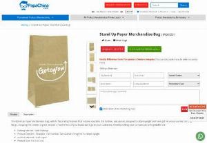 Stand Up Paper Merchandise Bag - Wholesaler for Stand Up Paper Merchandise Bag,  Custom Cheap Stand Up Paper Merchandise Bag and Promotional Stand Up Paper Merchandise Bag at China factory Manufacturer and Wholesale Supplier from PapaChina