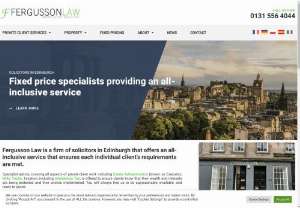 Fergusson Law - Fergusson Law is a firm of property and private client solicitors in Edinburgh. They offer their legal services at fixed prices.