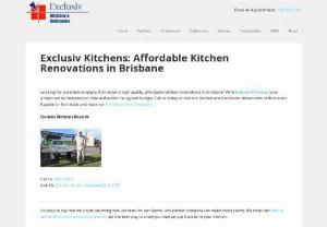 Exclusiv Kitchens Bayside - Looking for custom designed and affordable kitchen renovations in Brisbane? Exclusiv Kitchens Brisbane have been transforming client's kitchens for the last 10 years and we have many 5 star reviews. We can help with all parts of the kitchen renovation process including kitchen design,  kitchen cabinets,  kitchen bench tops,  soft-close drawers,  kitchen plumbing,  rebuilding walls & kitchen installations. Call us today and book in an appointment with one of our friendly kitchen designers.
