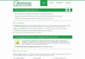 Mortgage Calculators - Provides calculation tools to help real estate shoppers figure out what they can afford.