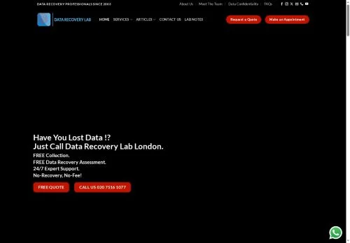 Screenshot of Data Recovery Lab | Best Data Recovery Company in London