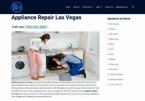 Appliance Repair Las Vegas - Appliance Repair Las Vegas is a professional repair company. Our experienced technicians come with their own tools and kits and can resolve any issue you have with your appliances. Our company offers high quality service,  fast diagnostics,  professional advice and consultation with affordable prices. We are ready to receive calls 24/7 and also offer same day service. Our personnel has 15-year experience in this field.