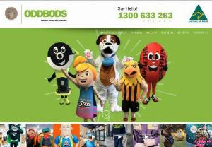Mascot character costumes & suits Melbourne, Australia - Take business promotion to the next level with a custom made mascot or character costume. 12-month guarantee on our suits. Call Oddbods now!