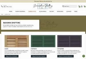 Bahama Shutters - Decorative Shutters Offer USA-made bahama shutters for home and window department. Our shutters are available in wood,  Aluminum,  composite styles. Order now!