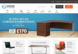 Spartans Office Furniture - Office Furniture for Sale Online with Free Delivery. Huge Range of Office Desks,  Office Chairs and Filing Cabinets. Next Day Delivery Office Furniture & Storage.