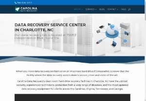 Facilities - Carolina Data Recovery - Data recovery service center in Charlotte, NC. Our data recovery lab is located at 7512 East Independence Blvd., Suite 100 (in the Quorum Business Park).