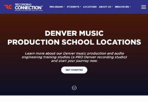 Recording Connection Audio Institute EDM Program - 3156 W 38th Ave Denver,  CO 80211  (720) 500-3033  Looking to land a career in the music industry,  like a music producer,  live DJ,  post production specialist? Learn in the trenches and on the job to take your dream to the professional level. Work directly with accomplished engineers,  producers,  and music industry veterans at one of our fully-equipped local studios across the country.