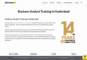 Business Analyst Training in Hyderabad – BACentric Solutions  - Kick start your IT career with BACentric's Business Analyst training in Hyderabad. Register with us to get trained and placed by Industry experts.