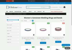 Gemstone Women Wedding Rings and Bands - The Delicate Gem - Buy attractive and unique gemstone women wedding rings and bands at unbeatable price.