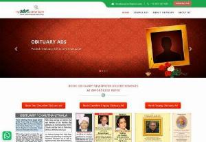 Obituary Advertisement in Newspaper - Obituary Advertisement can be released in Indian newspapers about informing people about death of the loved ones. There are several newspapers in which obituary or death announcement ad can be released through online ad booking facility with us. Myadvtcorner is one stop ad booking service for obituary advertisement in newspaper.