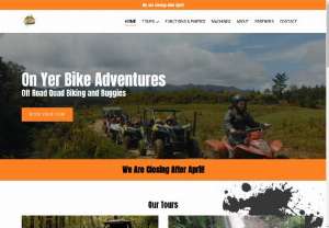 On Yer Bike Adventures - On Yer Bike is situated in Greymouth on the West Coast of New Zealand,  we offer fully-guided self-drive adventures on quad bikes (4-wheelers),  single,  double and 4-seater buggies! We also do passenger trips on our hagglunds (ex military personnel carriers) and our 6-seater buggy. On yer bike Adventures can't be beaten when it comes to flexibly and providing you with an adventure that can cater for any level of experience - we can cater for individuals,  couples,  groups and children.