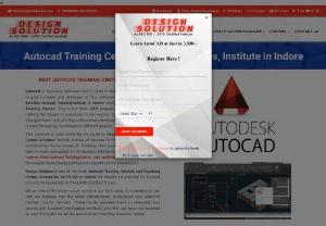 Autocad training center,  classes,  courses,  institute in indore - Autocad is basically software that is used in drafting and designing. The original marketer and developer of this software is Autodesk and Design Solution is an Institute in Indore which is Authorized Training Center of Autodesk. This is the basic CAD program which was launched for making the design of structures in 2-D version. Later some alterations and Changes were made and this software was developed in 3D versions.