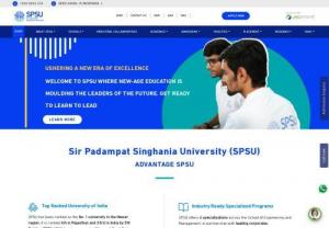 SPSU the Top University for Management in Udaipur - Sir Padampat Singhania University is ranked best private universities for Engineering and Management in Udaipur,  Rajasthan. SPSU listed as best colleges in India offers admission to management and engineering programs like BTech,  MTech,  MBA,  BBA,  MCA,  BHM