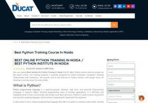 Python training - Ducat offers best python training. Python is a high level programming language. It supports Object Oriented programming approach to develop applications. It is used for multiple purposes like machine learning and research because it has clean syntax and the expansive library. It is easy to understand. It supports modules and packages.