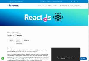 React JS Online training | React JS Training in Hyderabad - Visualpath is a leading React JS Training Institute in Hyderabad,  providing React JS training. Our center has Certified Trainers who are working Professionals with more than 3 Years of real time experience on React JS Projects. The course will focus on sharing the latest trends,  best practices and technologies.