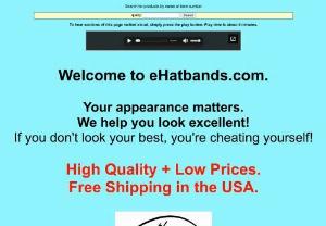 EHatbands - Cowboy hat bands for western hats! - You'll Love the Look! Fashionable,  low cost hat bands. Find beaded,  feather,  horsehair,  leather and snakeskin inlay hat bands here. Enjoy free 1st class mail shipping,  Satisfaction Guaranteed and No Sales Taxes.