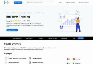 IBM BPM Training With Live Projects And Certification Course - IBM BPM Training makes you an expert using Embedded java script,  Design BPD,  Administration Advance Concepts,  Create Simple loop in BPD,  Web API,  EPV'S,  Performing Data handling,  create dependent visibility controls and IBM BPM Project... etc