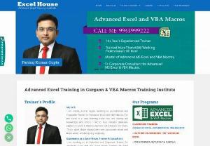 Advanced excel training in gurgaon - Learn,  Excel Training in Gurgaon,  Pankaj Gupta as an Individual and Corporate Trainer for Advanced Excel Training in Gurgaon,  & VBA Macros Training Institute in Gurgaon