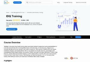 2018 Informatica Data Quality Training | IDQ Training @ FREE DEMO ! - IDQ Training is designed to make you expert in working with Development & Cleansing in corporate environments. At the end of the training,  you will be able to solve data quality problems and realize real,  sustainable data quality improvements.