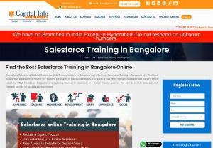 Salesforce Training in Bangalore | Salesforce Online Training in Bangalore | Capital Info Solutions - Looking to learn Salesforce Cloud Certified Course? Check out the best Salesforce Training in Bangalore at Capital Info Solutions provides salesforce CRM Admin + Development and Lightning Courses with Certification. Offers classroom and online Training from eminent trainers.
