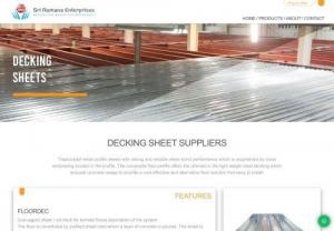 Decking sheet in chennai - Decking sheets in Chennai manufactured by Sri Ramana Enterprises exhibits great resistance to external temperature. These elegant and stylish sheets are light in weight,  simple in design and easy to install.