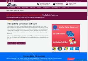 Stella MSG to EML Converter - You can easily convert MSG to EML file data with the help of Stella MSG to EML converter software. This Stella MSG to EML conversion tool that is really capable to scan MSG file data and convert MSG file data into EML format with Date & time, To, BCC, Subject, From, CC from (email sent from, subject of email).