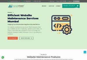 WordPress Website Maintenance Services Mumbai | AMC & Support - Aarav Infotech provides website maintenance services for static, WordPress and E-commerce websites. We look after, update and improve your sites - monthly plans include error fixes, backups, uptime monitoring & tech support.

