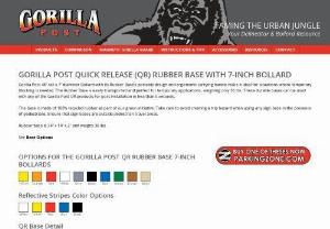 Gorilla Post Quick Release (Qr) Rubber Base With 7-Inch Bollard - These 7 inch diameter Gorilla Post Bollards temporarily folds over upon impact and returns to an upright position. Available in 48 and 24 inch heights.
