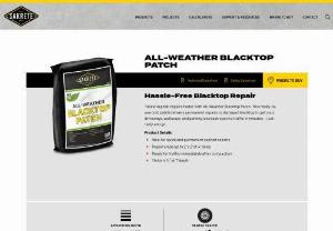 All-Weather Blacktop Patch | Asphalt Repair | Sakrete | Sakrete - A ready-to-use asphalt repair product designed for the permanent repair of potholes, large cracks and other defects in asphalt surfaces without requiring heating.