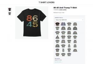 86 45 anti Trump t shirt - Didn't find the perfect colors or style? Fans of impeach 45 shirts will love this one. This POTUS 45 shirt is a discreet shirt that says America should eighty-six Donald Trump,  the forty-fifth president. This hidden message shirt expresses your anti-Trump sentiment in a more covert manner. 86 45 means to get rid of Trump ASAP. Click drop down menu and select style and colors. Buy two or more for your friends and family and save on shipping.