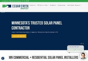 Cedar Creek Energy - We,  a Minnesota solar contractor,  provide commercial and residential property owners,  design,  installation,  and maintenance services for sun-powered solar and LED-lighting systems,  hence enabling them for optimal payback,  energy security,  and clean energy utilization.