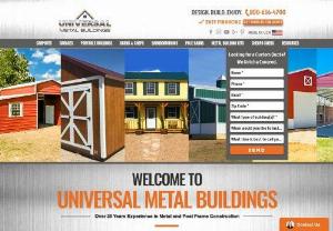 Universal Metal Buildings - At Universal Metal Buildings we offer the BEST QUALITY in Carports, Garages, Pole Barns, DIY Building Kits, Shops, Metal Buildings, Steel buildings, Portable Buildings, Wood Buildings, Vinyl Buildings and much more! Financing Available! Free Shipping!