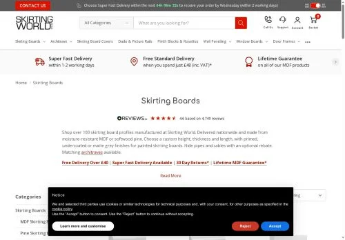 Screenshot of Skirting Boards | Free Delivery