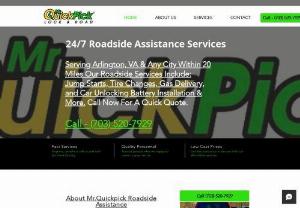Mr. Quickpick Of Arlington, VA - Roadside Assistance Serving Arlington, VA & Any City Within 20 Miles - Jumpstarts, Tire Changes, Gas Delivery, and Car Unlocking Starting @ Just 45 Bucks. (20-30% off local towing companies.) If you're in need of roadside service in the Arlington VA area, look no further. MrQuickPick Arlington VA offers 