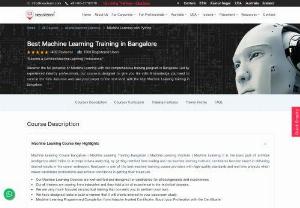 Machine Learning classroom course  Bangalore - Machine learning is an application of artificial intelligence (AI) that provides systems the ability to automatically learn and improve from experience without being explicitly programmed. Machine learning focuses on the development of computer programs that can access data and use it learn for themselves. The process of learning begins with observations or data .The objective of this course is to give you a wholistic understanding of machine learning, covering theory, application
