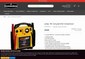 Jump - N- Carry and Air Compressor - The Jump-N-Carry AIR 1,700 Peak Amp 12V Jump Starter with Integrated Air Delivery System takes multi-function professional jump starting to a whole new level. It features the exclusive Clore Proformer battery technology,  designed to deliver numerous jumps per charge,  high peak amps,  extended cranking power and a long service life. Plus,  with extra-long cables and an integrated Air Delivery System,  the AIR is as convenient as it is powerful.