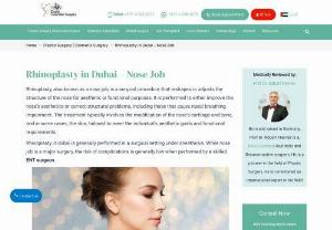 Rhinoplasty in Dubai - Rhinoplasty (Nose Surgery) - A cosmetic procedure to correct any kind of nose abnormality. A nose job in dubai & abu dhabi can be performed for cosmetic reasons or for health reasons such as a deviated septum that interferes with breathing. You can undergo a nose job,  medically known as Rhinoplasty,  if your nose is too broad,  too long or has bumps on it. Rhinoplasty cost in Dubai also varies significantly from person to person,  depending upon the exact nature of your procedure.