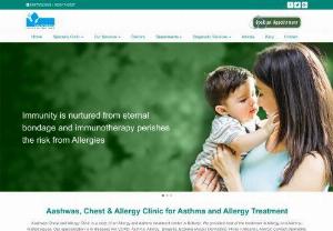State of Art Chest and Allergy clinic in Kolkata - Aashwas Chest and Allergy Clinic is a state of art Allergy and Asthma treatment center in Kolkata. We provided best of the treatment in Allergy and Asthma-related issues. Our specialization is in diseases like COPD, Asthma, Allergy,  Sinusitis, Eczema (Atopic Dermatitis), Hives (Urticaria), Allergic Contact Dermatitis, Angioedema/Swelling, Drug Allergies, Allergic Rhinitis (hay fever), Nasal Congestion, Snoring, Non-allergic Rhinitis (reactive/sensitive nose), Cough, Vocal Cord Dysfunction. Our 