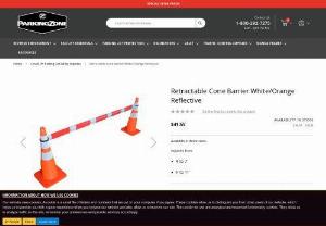 Retractable Cone Barrier White/Orange Reflective - Our Flexible Polycarbonate Cone Bar /Barriers are used in work zones,  parking lots,  pedestrian areas,  constructions sites,  and to contain crowds at public sports events,  ski resorts,  and concerts.