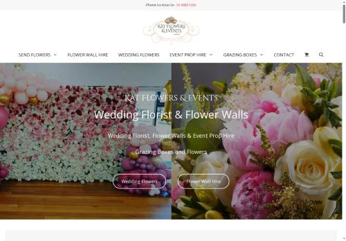 Screenshot of Wedding Florist Melbourne - Flower Wall Hire - Kat Flowers & Events