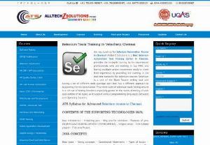 Best Selenium Automation Training Institute in Chennai - AllTechZ Solutions Pvt Ltd (ATS) is one of the Best Selenium Automation Training Institute in Chennai. Looking for best Selenium AutomationTraining in Chennai,  ATS is the no 1 Selenium Training Institute in Chennai offering professional selenium course by selenium experts. ATS is an ISO certified company,  tie up partner with HP and Microsoft companies. ATS is one of the most real time training company in South India. ATS's course fees are very reasonable when compared with other IT training in